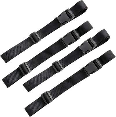 SnelShoppen - Set van 4 Luggage Straps 25mm Breed Verstelbaar met Snelsluiting 1m Lashing Strap voor Bagage, Cargo en Verhuisdozen - Zwart
