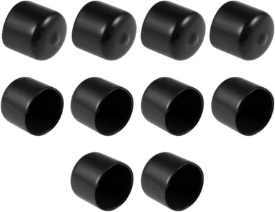 Rubberen Eindkappen - Beschermdoppen - Bescherming Aanbrengen - Zacht en Elastisch - 24 mm Binnendiameter - Zwart