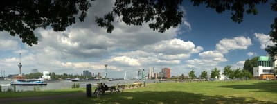 Fotobehang Rotterdam Skyline en Kop van Zuid 250 x 260 cm - € 175,--