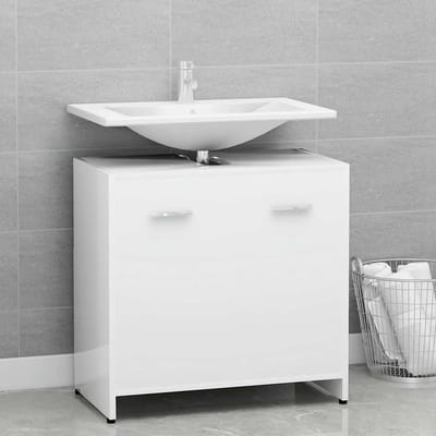 vidaXL - Badkamerkast - 60x33x61 - cm - bewerkt - hout - wit