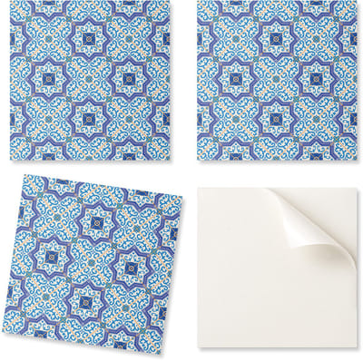 Bedrukte vinyltegels - Decoratiepatroon voor de slaapkamer met sierlijke motieven 20x20x20 cm