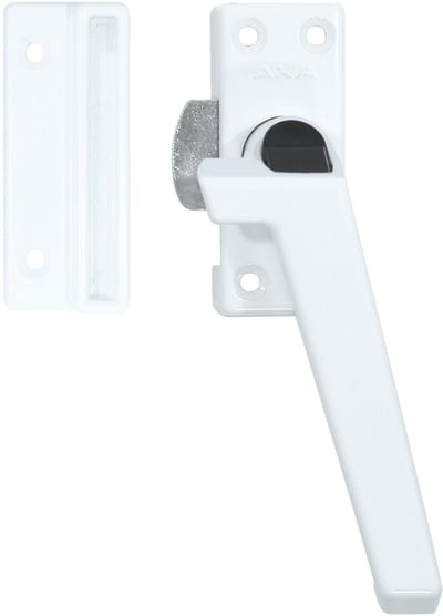 AXA Raamsluiting - 3308 - Raamkruk - Afsluitbaar met knop - Rechts naar buiten draaiend - Aluminium Wit