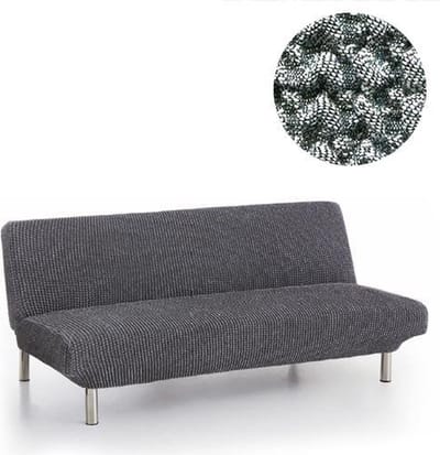 Belmarti® Bankhoes Milos Click Clack slaapbank 160cm tot 210cm breed - Donkergrijs - Premium elastische stof - Ademend en antistatisch - voor ultiem zit- en slaapcomfort