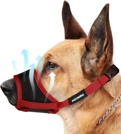 Hondenmuilkorf Zacht Nylon - Ademende Snuit - Veiligheid Hond - Verstelbare Lus - Maat S - Rood