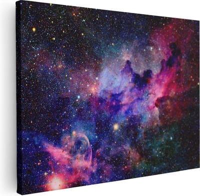 Artaza Canvas Schilderij Universum - 40x30 cm - Klein - Wanddecoratie Sterren - Muurdecoratie Ruimte - Kamer Accessoires Woonkamer