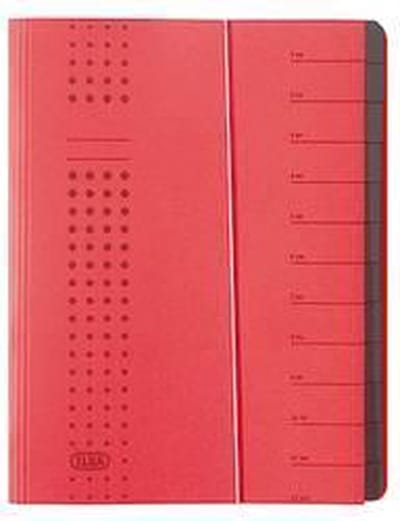 Elba chic 400001993 Ordner Rood DIN A4 Colorspankarton Aantal vakken: 12