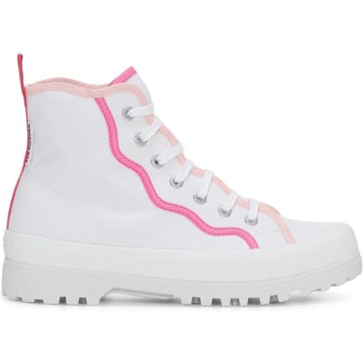 Superga Dames/Dames 2341 Alpina Krullende Bindingen Enkellaarsjes (Wit/Roze)