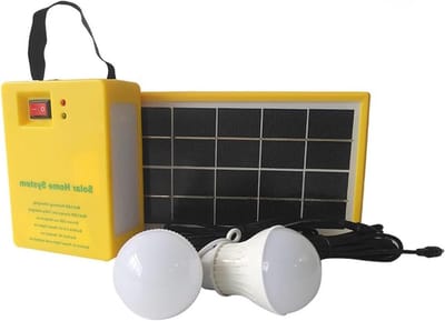 Zonnepaneel Generator Kit - Noodverlichting Set - Energie Opwekken - Inclusief LED Lampen - 3.5W - Zwart