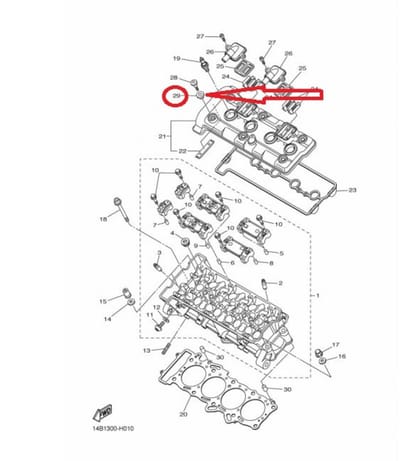 tuimelaar schroef pakking voor motor yamaha 250 wrx 5vy1111g Ø9xØ20x6mm
