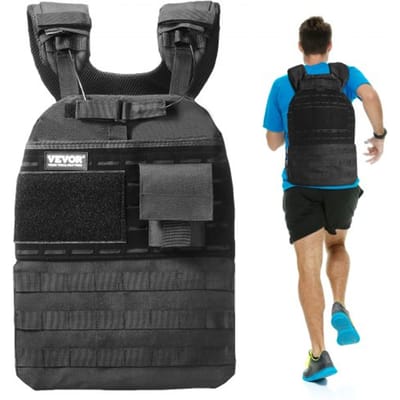VEVOR Gewichtsvest 18,14 kg, Verstelbaar Gewichtsjack voor Mannen en Vrouwen, Trainingsuitrusting voor Kracht- en Uithoudingsvermogenstraining Hardlopen Joggen Wandelen Fitness Afvallen Zwart