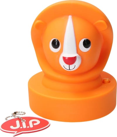 Jip Dieren Lamp Leeuw – Nachtlampje voor Kinderen 15cm – Nachtverlichting Jongens en Meisjes – Oranje