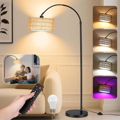 CLVP® Booglampen Staand Voerlamp - Vloerlampen Woonkamer - Zwart