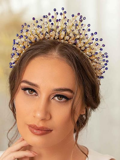 Elegante Halo Trouwrand met Kristallen en Parels - Haaraccessoires voor Bruiden en Feestjes