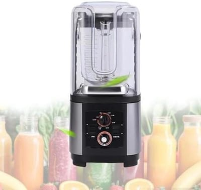 Krachtige, geluidsdichte blender van 2200 W met geluidsdempend schild, grote inhoud van 2 liter, snelle ijsvergruizer, zelfreinigend, multifunctionele professionele smoothie maker