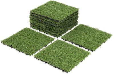 Kunstgrastegels Klik 30x30 cm 110 Stuks 10m² - Terrastegels met Drainage voor Balkon & Tuin