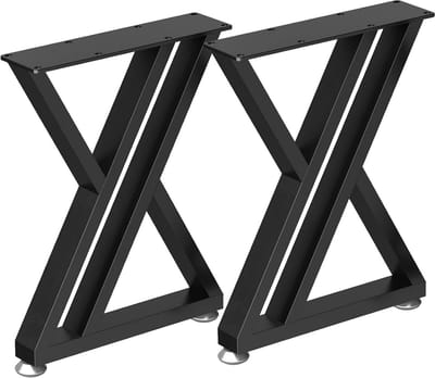 Set van 2 Y-vormige Tafelpoten Zwart Metaal - Robuust B30 x H41,5 cm