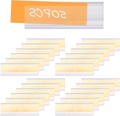 50 Stuks Transparante Zelfklevende Labelhouders voor Planken, Opbergdozen en Kasten (2.5x7.5cm) - Ideaal voor Organisatie en Prijslabels