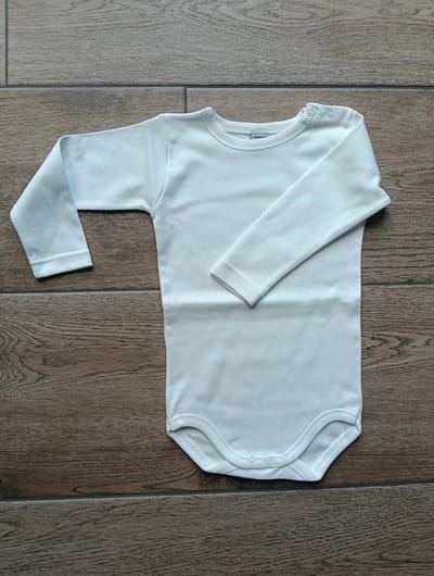 Babidu Basis Romper / Body | wit | lange mouw | | 1110 | 9 maand | maat 74