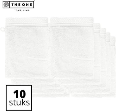The One Towelling Ultra Deluxe washandjes - 10 Stuks- Washanden - Voordeelverpakking - 100% katoen - Wit