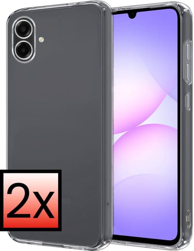 Hoesje - 2 Stuks - Geschikt voor Samsung Galaxy A07 - Sterk & Shockproof - Case Siliconen - Back Cover - Telefoon Hoes - Transparant