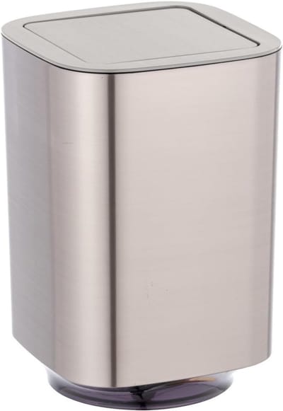 Afvalemmer Schommeldeksel - Prullenbak Keuken - Hygiënisch Afval - Compact Ontwerp - 17 x 25 cm - Zilver