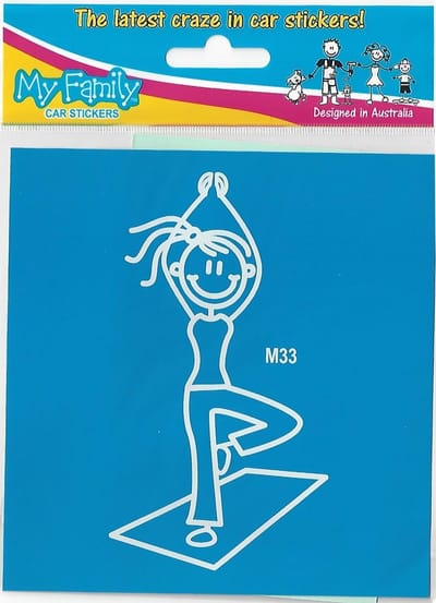 Moeder yoga - autosticker - wit - 12 cm