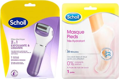 Scholl Velvet Soft Elektronische Voetvijl  + 2 Stuks Scholl Voedend Voet Pedimask - Voetvijl- Scholl-eelt verwijderaar-Eeltvijl-Voetverzorging-eelt Sokken-Huidverzorging-Eeltsokken- Dermatologisch getest op veiligheid en allergieën.