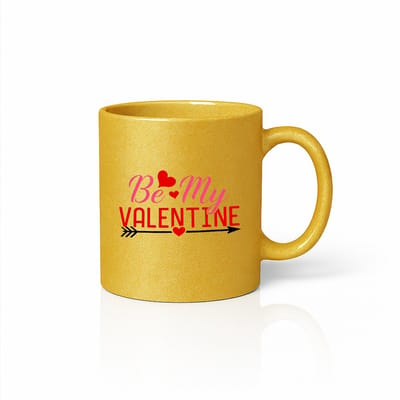Be My Valentine Gouden Glitter Mok 330ml – Romantische Liefdesquote Keramische Koffiemok – Valentijnscadeau voor Hem & Haar