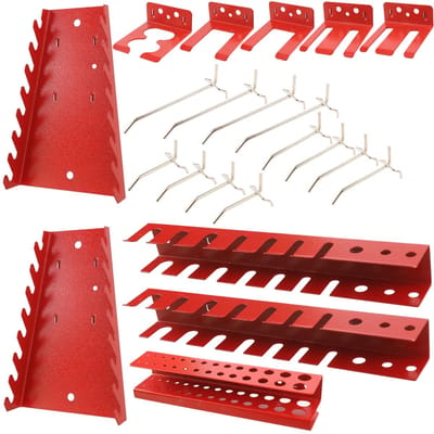 Dailygoods- Gereedschapshouder 22-delig - Sleutelhouder/Schroevendraaierhouder/Boorhouder - Robuuste Accessoirekit - Hoogwaardig Gepoederd Staal - Professionele Organisatie - Gereedschapswand