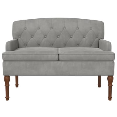 vidaXL - Lovingseat - met - knoopge - tuft - Lichtgrijs - 111 - x - 65 - x - 79 - cm - Fluweel