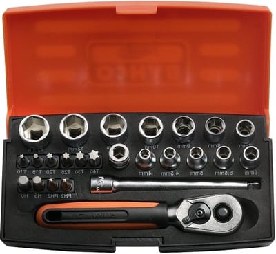 Jardiaffaires Professional 1/4 25 pieces SL25 ratchet set - High quality - Ergonomic design