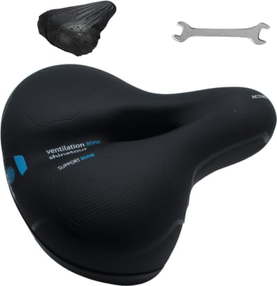 Josse Comfort Gel Fietszadel - Unisex - Zwart/Blauw - Ventilerend - Waterdicht