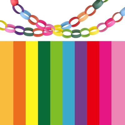 600 Stuks Kleurrijke Papieren Kettingen voor Thuis, Klas of Feestdecoratie - Papier Strips - Feestartikelen - Decoratieaccessoires