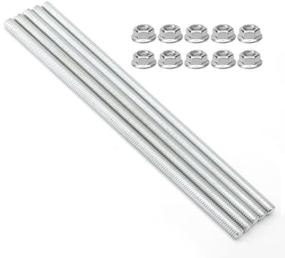 Set van 5 M8×200mm Draadstangen in RVS met 10 Flensmoeren voor Meubelassemblage, Industrie en Kluswerk