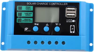 Solar Laadregelaar - Zonne-energie Controller - Energie Beheer - Automatische Voltage Identificatie - 14 x 7 x 3 cm - Zwart