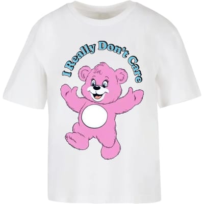Dames-T-shirt Miss Tee Really Don't Care Pink Bear