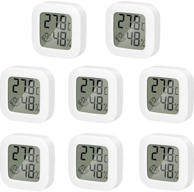 8 Stuks Mini LCD Digitale Thermometer en Hygrometer voor Binnen - Ideaal voor Baby- en Kinderkamers, Kantoor, Woonkamer en Koelkast