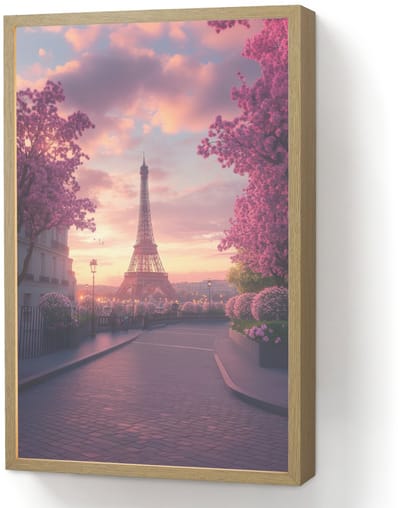 Wandlamp 40x60 cm - Oplaadbaar - Eiffeltoren - Parijs - Roze - Wandlampen binnen woonkamer - Slaapkamer lamp - Decoratieve nachtlamp - Vloerlamp draadloos