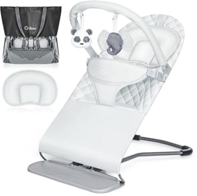 Opvouwbare Baby Wipstoel - Comfortabel en Verstelbaar Schommelstoeltje voor Buiten - 0-12 maanden tot 9kg - Grijs