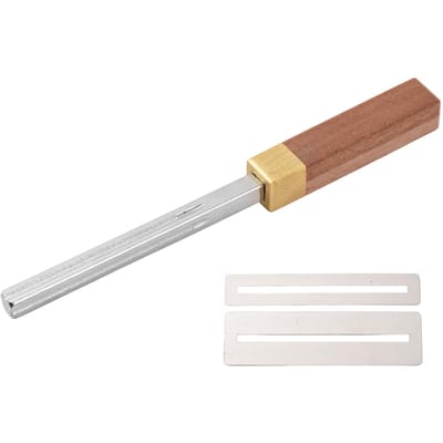 Lime à frettes de guitare diamantée, lime à frettes de guitare extra étroite, étroite, moyenne, large, 4 bords avec 2 outils de réparation d'instruments de musique marron