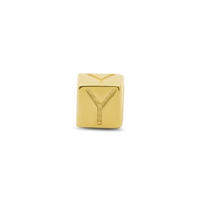 New Bling 9NBG-912Y Gouden Kubus met Letter Y - 3,8mm - hanger - 14 Karaat - Goud