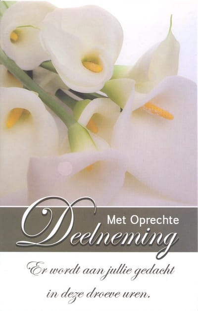 Condoleance Wenskaart - Met Oprechte Deelneming - D14062 - Gratis verzonden
