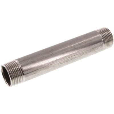 R 1'' RVS Dubbele Pijpnippel 20 Bar DIN 2982 - 170mm - FL2S-M-ST-100R-170L