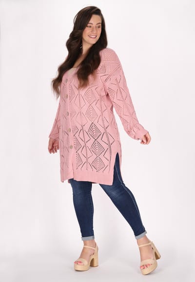 usha Plus size vest Dames roze