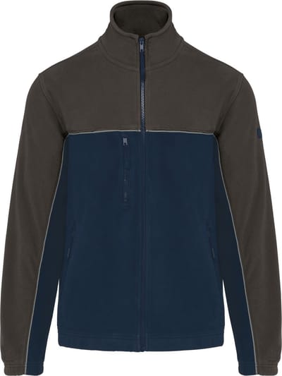 WK. Designed To Work Tweekleurige ecologishe uniseks fleece WK904 - Navy / Dark Grey - 3XL