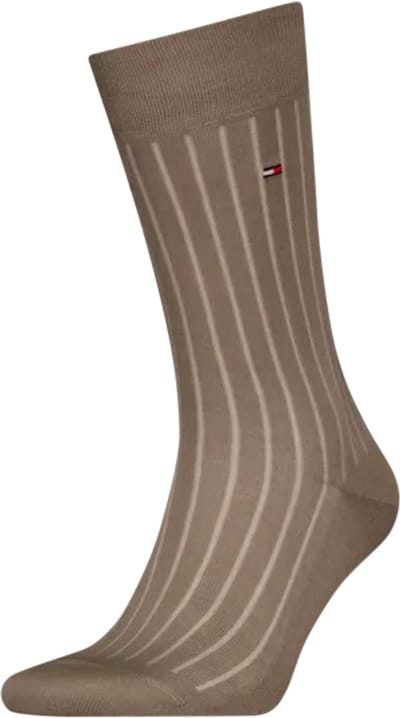 Tommy Hilfiger Herensokken Premium Rib Fil D'ecosse Taupe
