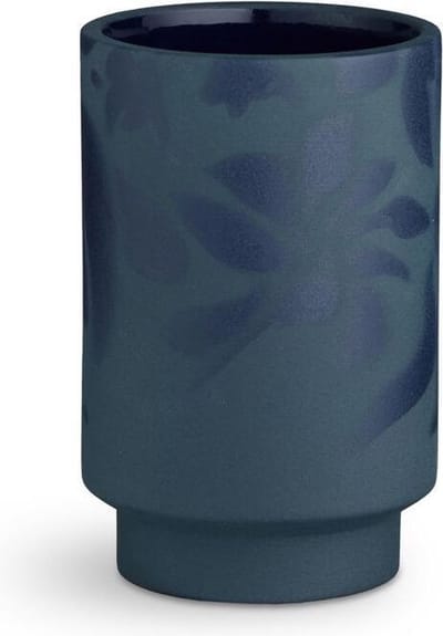Kähler Design Kabell Vaas - Bloem motief - Hoogte 12,5 cm - Indigo Blauw