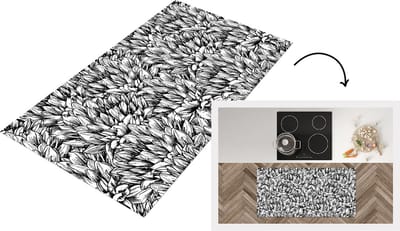 Keukenloper - Loper keuken - Bloemen - Zentangle - Patronen - 120x60 cm - Keukenloper vinyl
