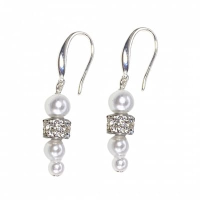 Zilver Ivoor Synthetische-parel strass Odelia - Charme Bijoux
