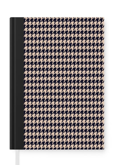 Notitieboek - Schrijfboek - Plaid - Patroon - Ruit - Donkerblauw - Notitieboekje klein - A5 formaat - Schrijfblok